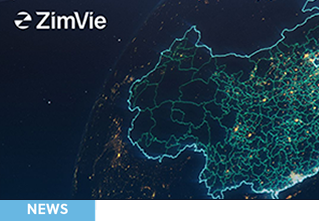 ZimVie logo over a digital map of South Korea illuminated at night, symbolizing global expansion and regional partnerships.